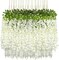 Wisteria Hanging Flowers 24 Pack Fake Flower Garland Artificial Wisteria Vines Decorations,White